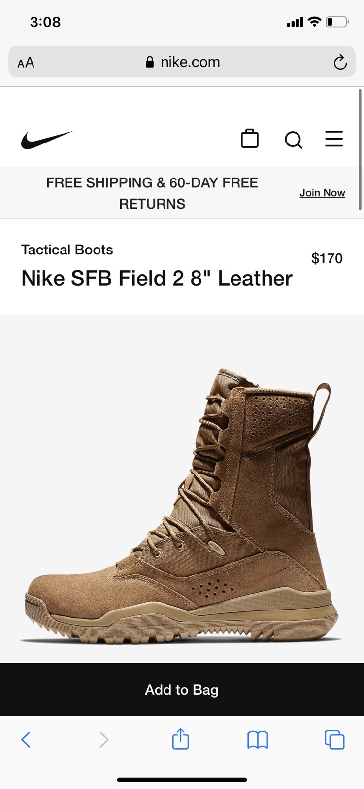 nike combat boots tan